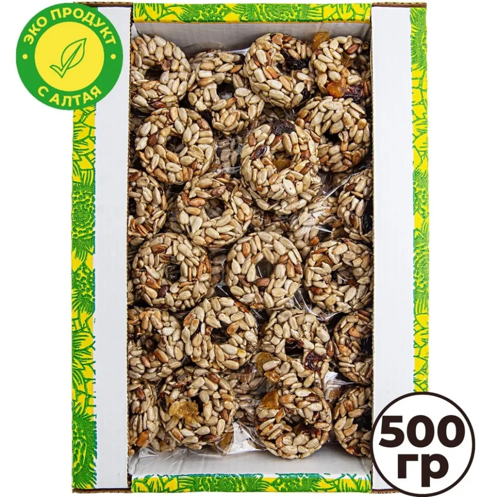  Козинаки из подсолнечника с медом и сухофруктами "Зачетные" 500г в Нижнем Тагиле