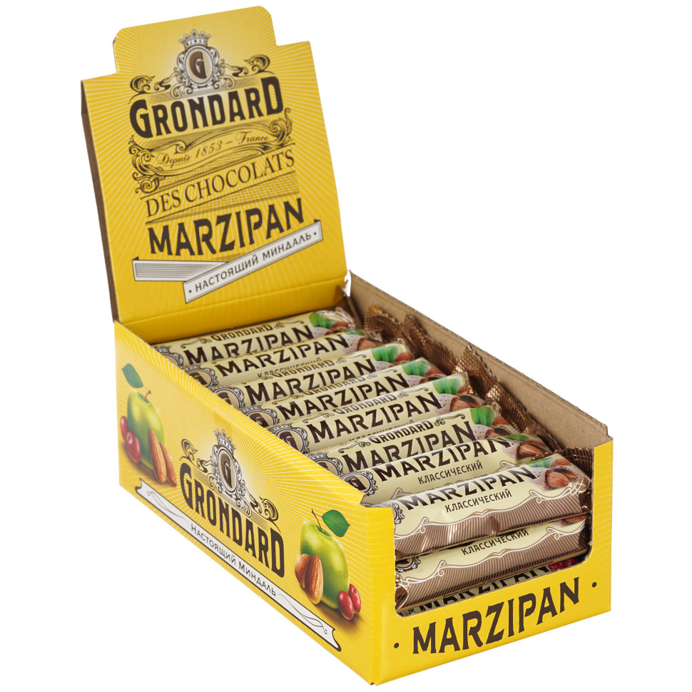 TM Grondard     (9389) Батончики глазированные Марципановые Классика, (24шт по 50г)      в Нижнем Тагиле