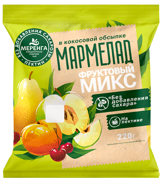  Меренга Мармелад без сахара в кокосовой обсыпке Фруктовый микс, 220г   в Нижнем Тагиле