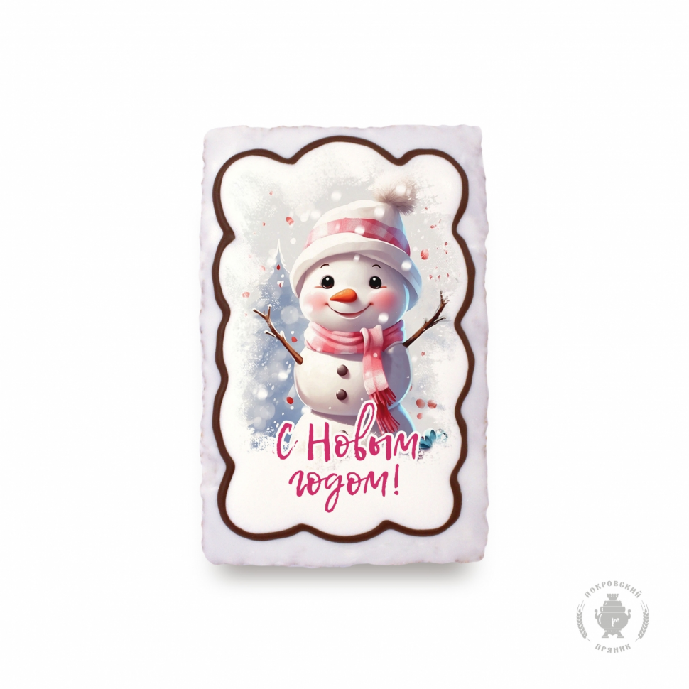  Пряник 130г новогодний Снеговик, (коробка 25шт) в Нижнем Тагиле