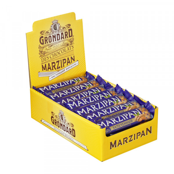 №1 TM Grondard   (11161) Батончики НЕглазированные Марципановые Запечённые, (28шт по 40г)    в Нижнем Тагиле