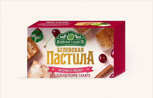 №2 Пастила  200г диетическая С ВИШНЕЙ, НОВЫЙ ФОРМАТ (4 шт по 50гр)    в Нижнем Тагиле