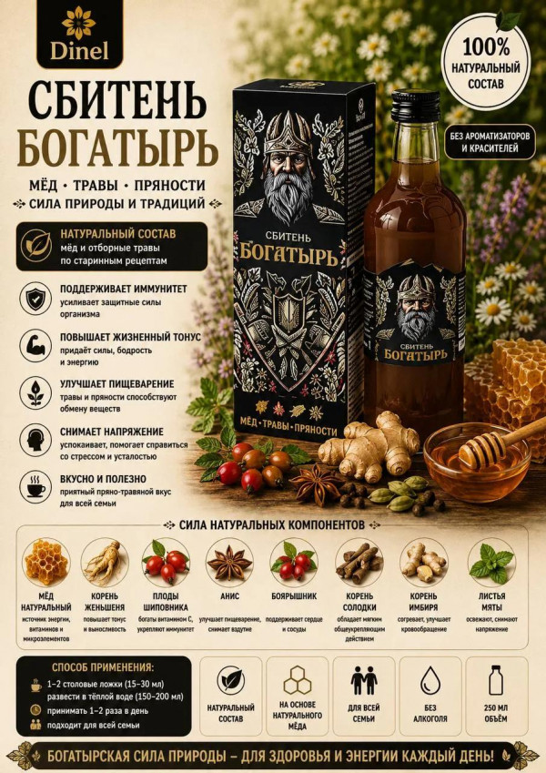 №2 Сбитень Богатырь, 250мл  в Нижнем Тагиле