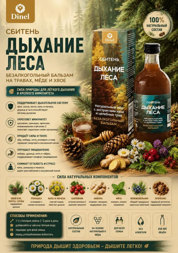 №2 Сбитень Дыхание леса, 250мл  в Нижнем Тагиле